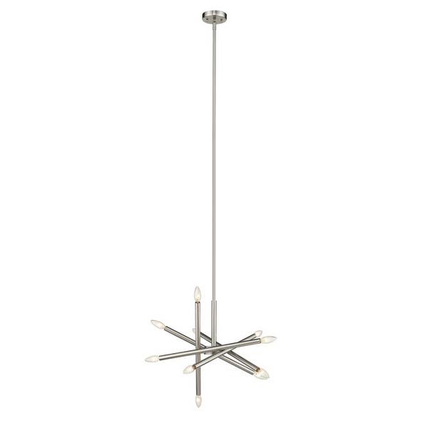 ADALYNN Transitional 10 Light Brushed Nickel Ceiling Pendant 19