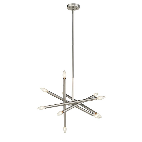 ADALYNN Transitional 10 Light Brushed Nickel Ceiling Pendant 19