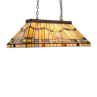 CHLOE Lighting KINSEY Tiffany-style Blackish Bronze 3 light Mission Island Fixture 28