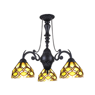 CHLOE Lighting GEORGIA Tiffany-Style Victorian Stained Glass Mini Chandelier 21