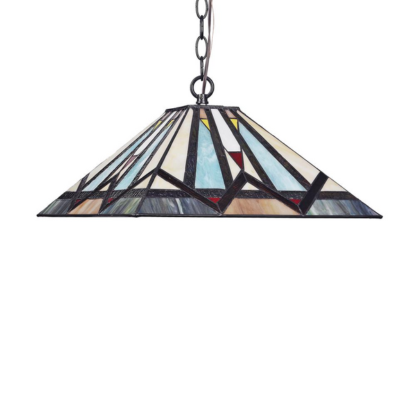 MANTON Mission 2 Light Blackish Bronze Ceiling Pendant 16