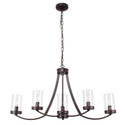 IDA Farmhouse 5 Light Rubbed Bronze Ceiling Pendant 35.5