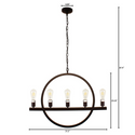 IRONCLAD Farmhouse 5 Light Oil Rubbed Bronze Ceiling Pendant 32