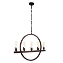 IRONCLAD Farmhouse 5 Light Oil Rubbed Bronze Ceiling Pendant 32