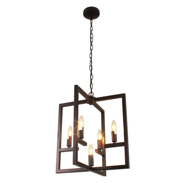 IRONCLAD Farmhouse 5 Light Oil Rubbed Bronze Ceiling Pendant 18