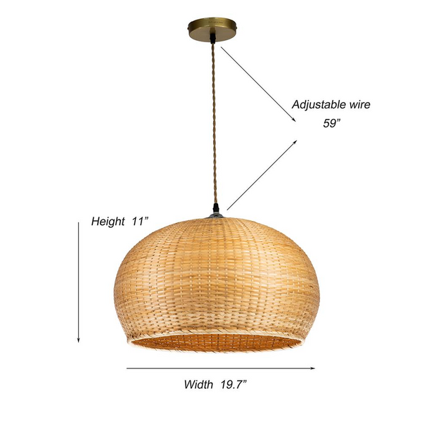 Ele Dome Rattan Pendant Light