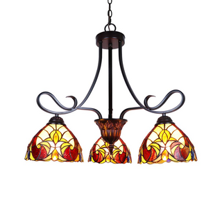 CHLOE Lighting ADIA Victorian Tiffany-Style Dark Bronze 3 Light Mini Chandelier 25