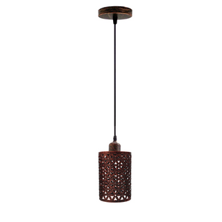 Buy rustic-red Pattern Cage Pendant Lights Hanging Lamp Ceiling Light Fixtures~1154