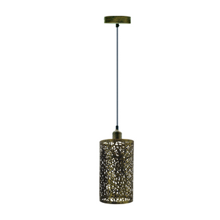 Buy brushed-brass Pattern Cage Pendant Lights Hanging Lamp Ceiling Light Fixtures~1154