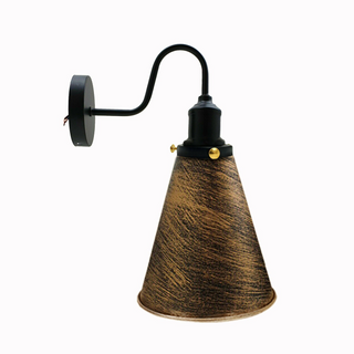 Buy brushed-copper Industrial Wall Sconce Retro Wall Light Cone Lamp Shade E26 Socket Home Farmhouse~1166