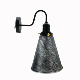 Buy brushed-silver Industrial Wall Sconce Retro Wall Light Cone Lamp Shade E26 Socket Home Farmhouse~1166