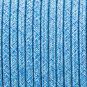 18 Gauge 3 Conductor Round Cloth Covered Wire Braided Light Cord Blue Multi Tweed~1204