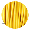 18 Gauge 3 Conductor Round Cloth Covered Wire Braided Light Cord Yellow~1201