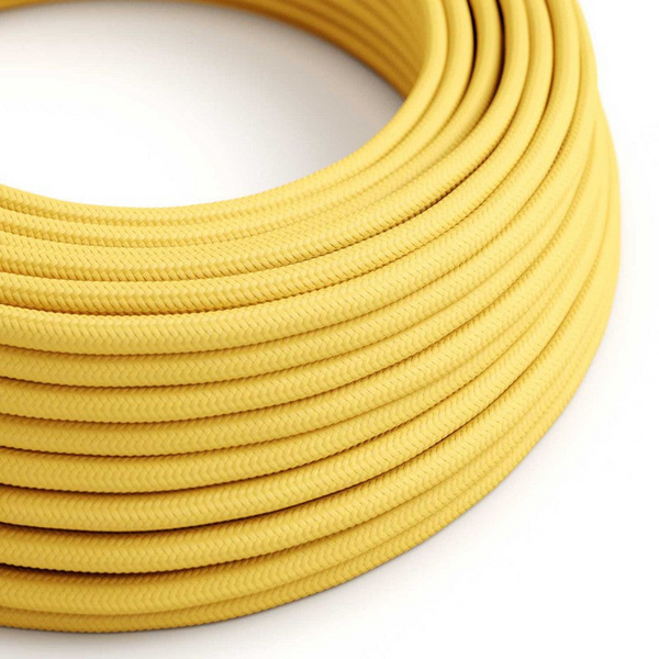 18 Gauge 3 Conductor Round Cloth Covered Wire Braided Light Cord Yellow~1201