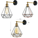 Industrial Wall Sconce Geometric Cage Light Home Living Room Bedside Wall Lamp~1172