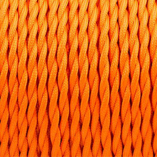 18 Gauge 2 Conductor Twisted Cloth Covered Wire Braided Light Cord Orange~1346