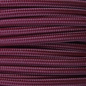 18 Gauge 3 Conductor Round Cloth Covered Wire Braided Light Cord Burgundy~1356