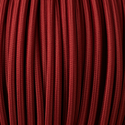 18 Gauge 3 Conductor Round Cloth Covered Wire Braided Light Cord Burgundy~1356