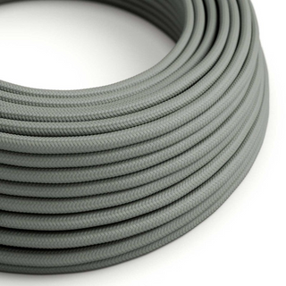 18 Gauge 3 Conductor Round Cloth Covered Wire Braided Light Cord Grey~1358