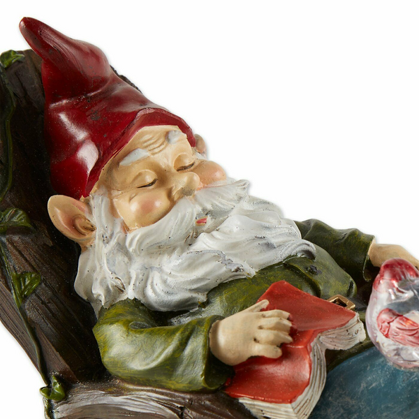 Solar Light-Up Rocking Chair Nap Garden Gnome