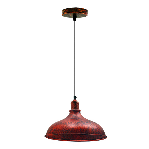 Industrial Barn Hanging Kitchen Pendant in Rustic Red