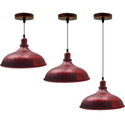 Industrial Barn Hanging Kitchen Pendant in Rustic Red